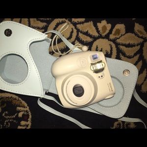 White Polaroid camera